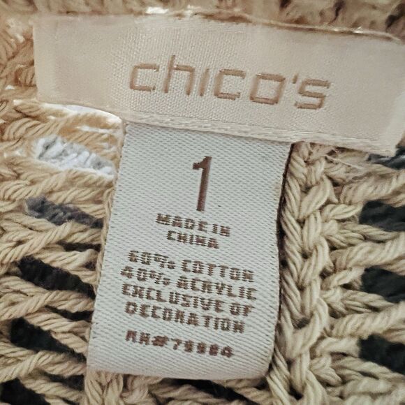 Chicos Tan Beige Chunky Waffle Knit & Soft Tattered Fringed Cardigan Sweater Med - Picture 7 of 8